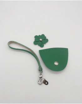 Çiçekli Örgü Telefon Kiti Neon Yeşil Gümüş